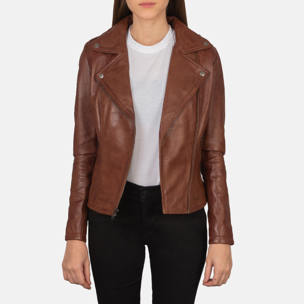 Flashback Bikerjacka i Läder för Dam – alternate product view 3