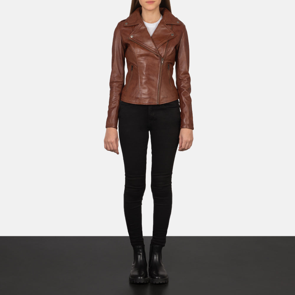 Flashback Bikerjacka i Läder för Dam – alternate product view 4