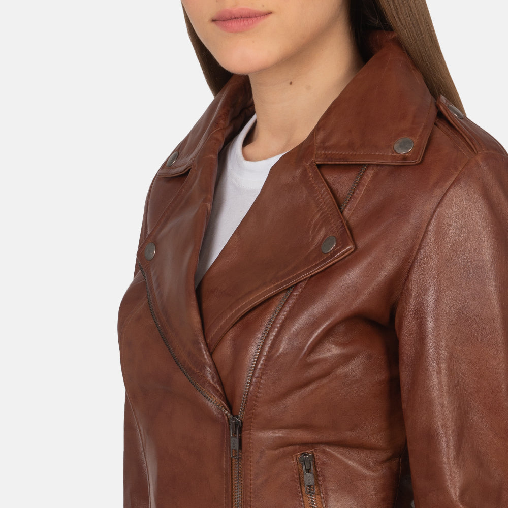 Flashback Bikerjacka i Läder för Dam – alternate product view 6