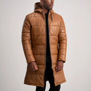 
Floyd Läderrock Ljusbrun Puffer Läderjacka för Herr – alternate product view 1