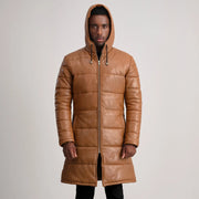 
Floyd Läderrock Ljusbrun Puffer Läderjacka för Herr – alternate product view 4