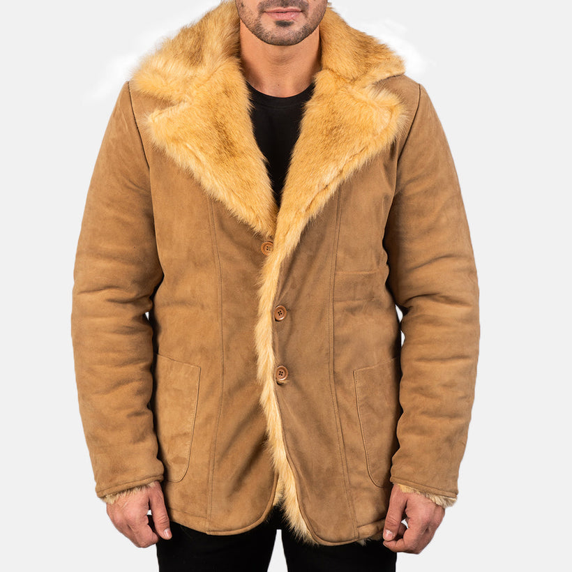 Furlong Coat Beige Leather Coat för Herr
