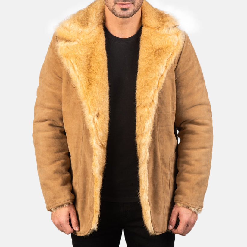 Furlong Coat Beige Leather Coat för Herr