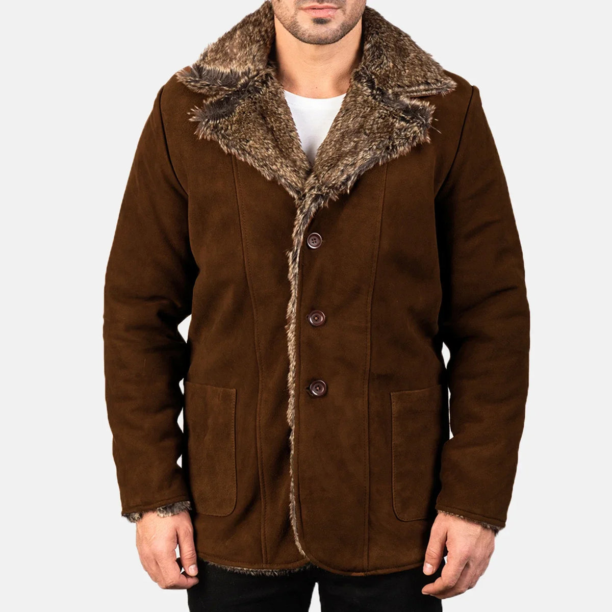 Furlong Coat Beige Leather Coat för Herr – alternate product view 4
