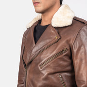 Furton Bikerjacka i Läder för Herr – alternate product view 6