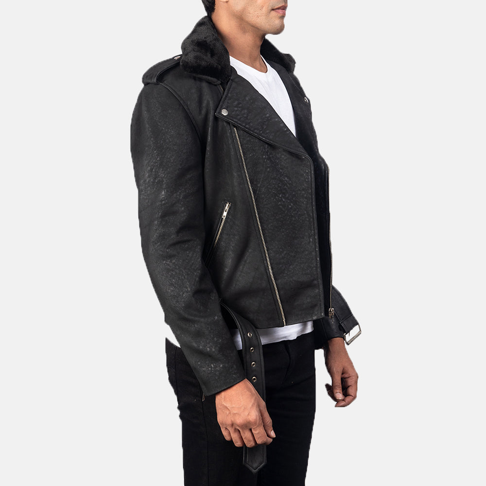 Furton Bikerjacka i Läder för Herr – alternate product view 2