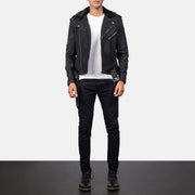 Furton Bikerjacka i Läder för Herr – alternate product view 3