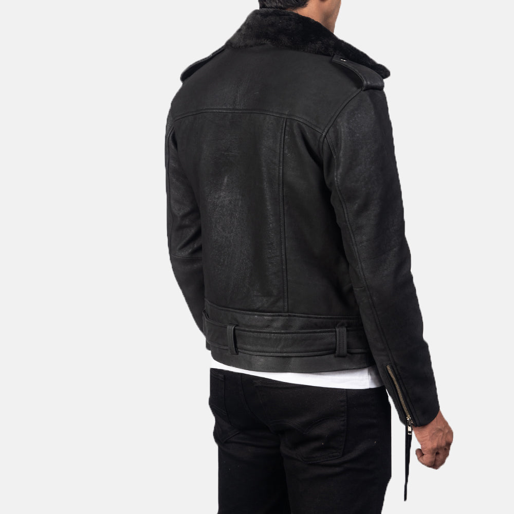 Furton Bikerjacka i Läder för Herr – alternate product view 6