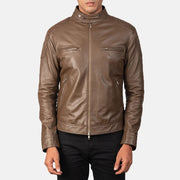 
Närbildsdetalj of Band with snap buttons & Zipper Hardware on Gatsby Mocha Bikerjacka i Läder för Herr