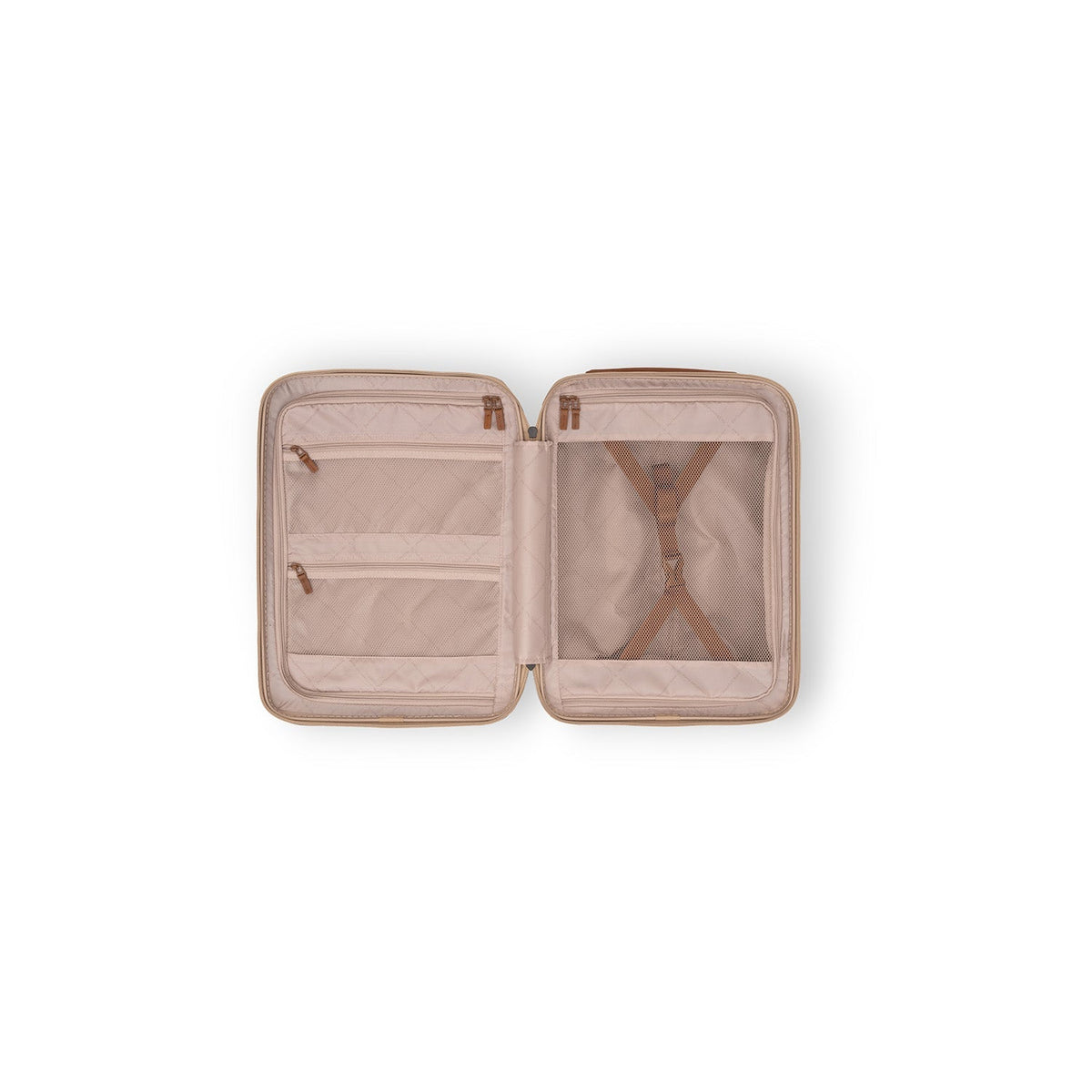 
Närbildsdetalj of Classic Collar & Heavy-Duty Zipper Hardware on Hand Luggage Suitcase Front Pocket Zuna för Dam för Dam