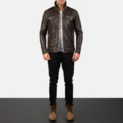 Hudson Bikerjacka i Läder för Herr – alternate product view 3