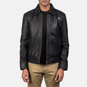 Men's Inferno Brun Läderjacka för Herr in Distressed Brown Sheep Skin Burnishing - Front Profile View &amp; Tailored Silhouette | Buy Online