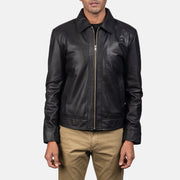 Men's Inferno Brun Läderjacka för Herr - Lateral Side Profile View Showing Sleeve Cut &amp; Athletic Taper Fit