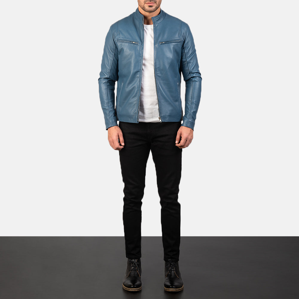 Ionic Bikerjacka i Läder för Herr – alternate product view 3