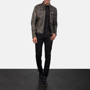 Ionic Bikerjacka i Läder för Herr – alternate product view 4