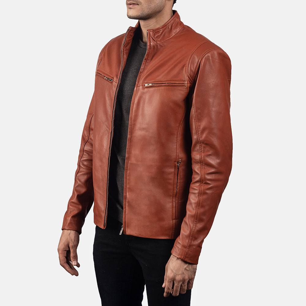 Ionic Bikerjacka i Läder för Herr – alternate product view 2