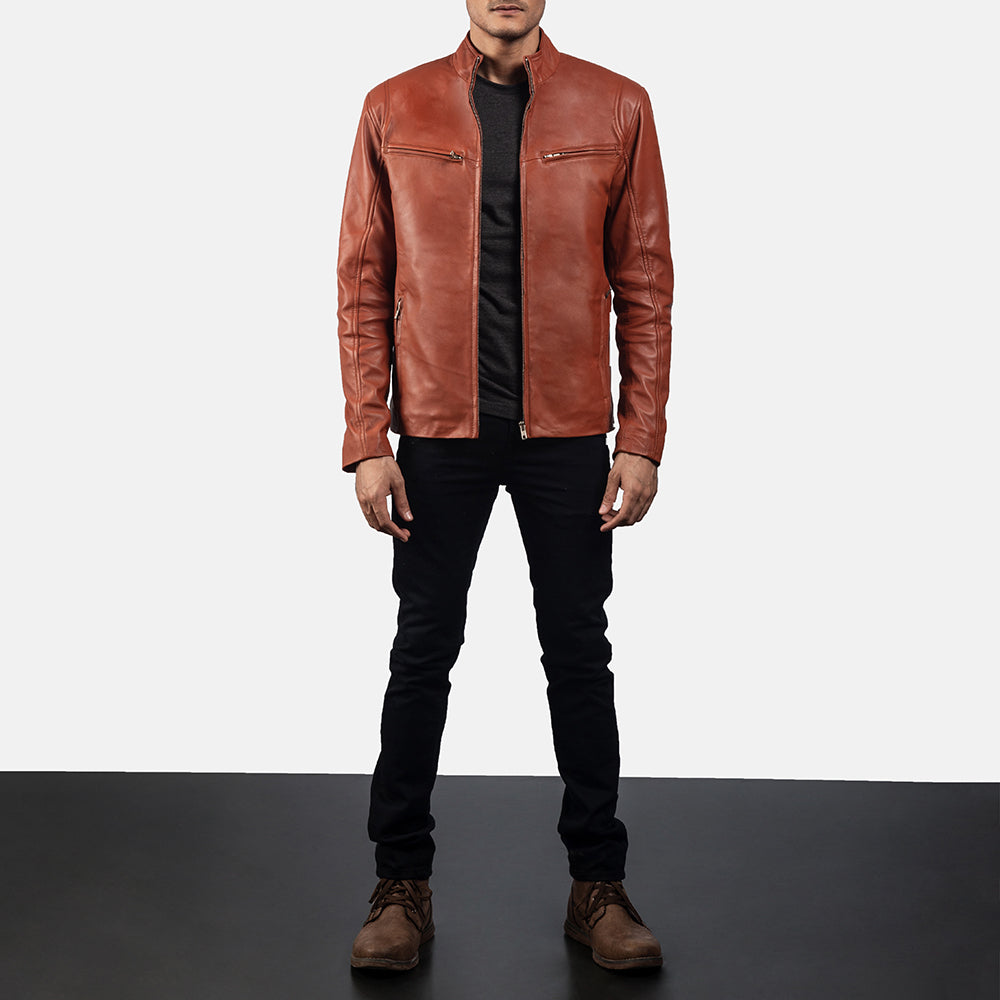 Ionic Bikerjacka i Läder för Herr – alternate product view 3
