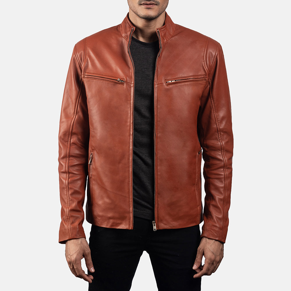 Ionic Bikerjacka i Läder för Herr – alternate product view 4