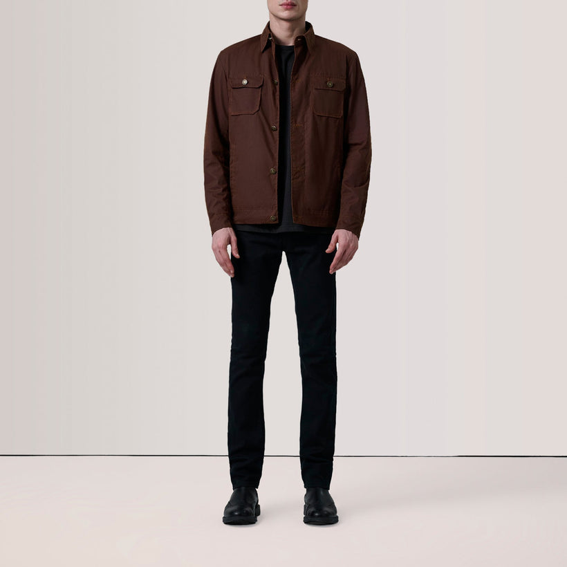 Irwin Brun Waxed Canvas Field Läderjacka för Herr