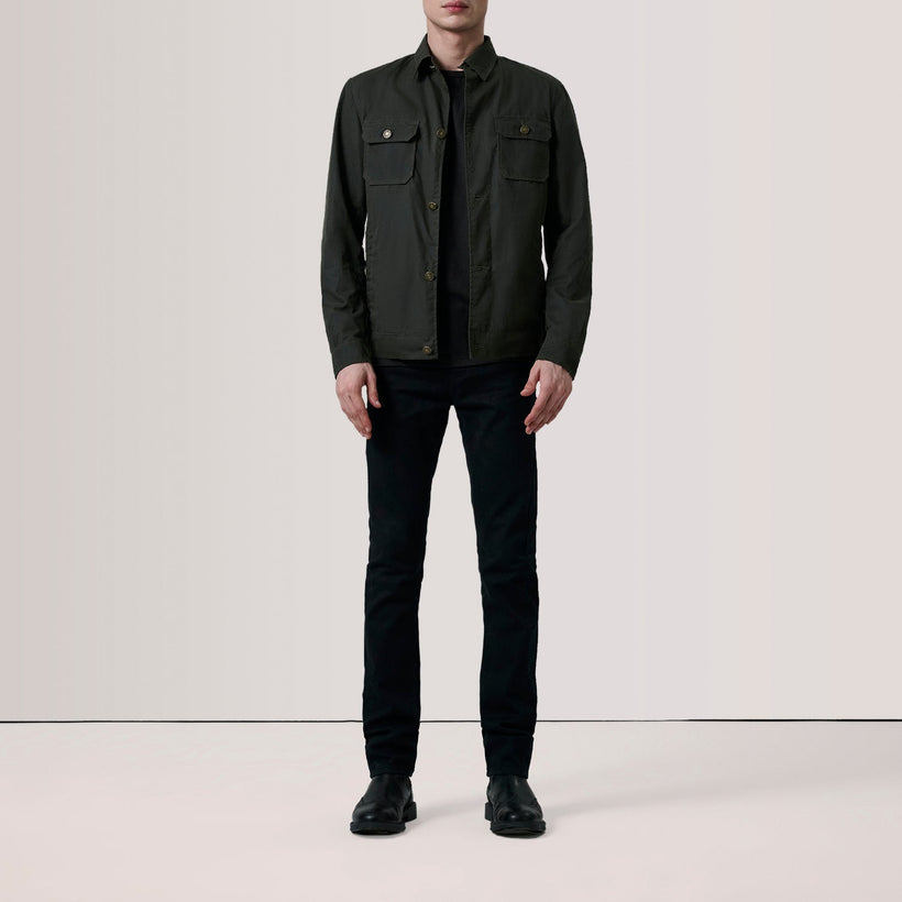Irwin Olive Waxed Canvas Field Läderjacka för Herr