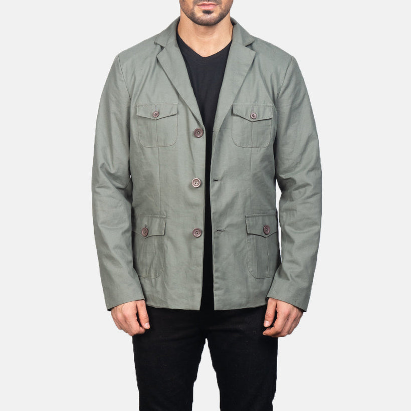 Kajetan Grey Safari Läderjacka för Herr