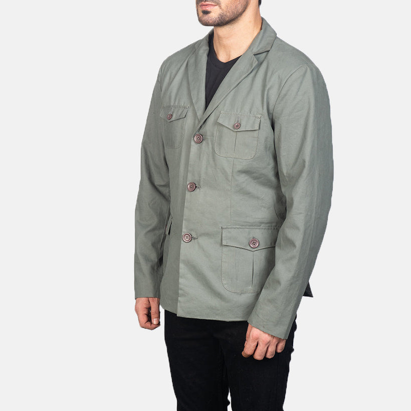 Kajetan Grey Safari Läderjacka för Herr