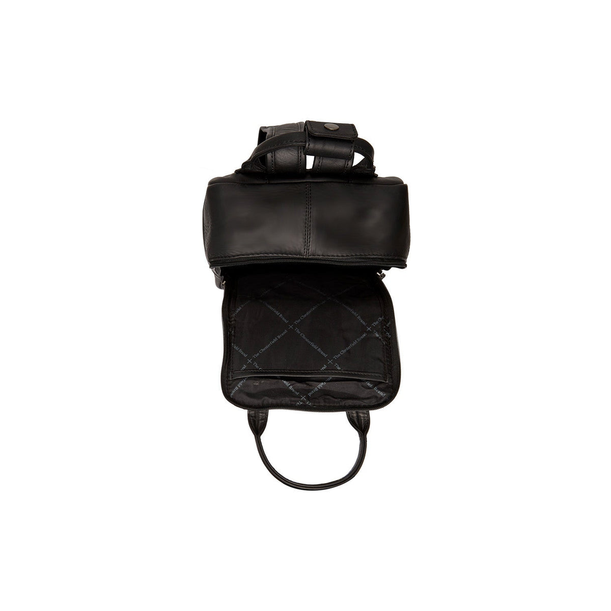 Solid Antique Brass Hardware &amp; Heavy-Duty Dual Zipper Detail on Bellary Full-Grain Leather Backpack för Dam