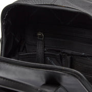 Bellary Full-Grain Leather Backpack för Dam - Structured Side Profile Showing Gusset Depth &amp; Expansion Capacity