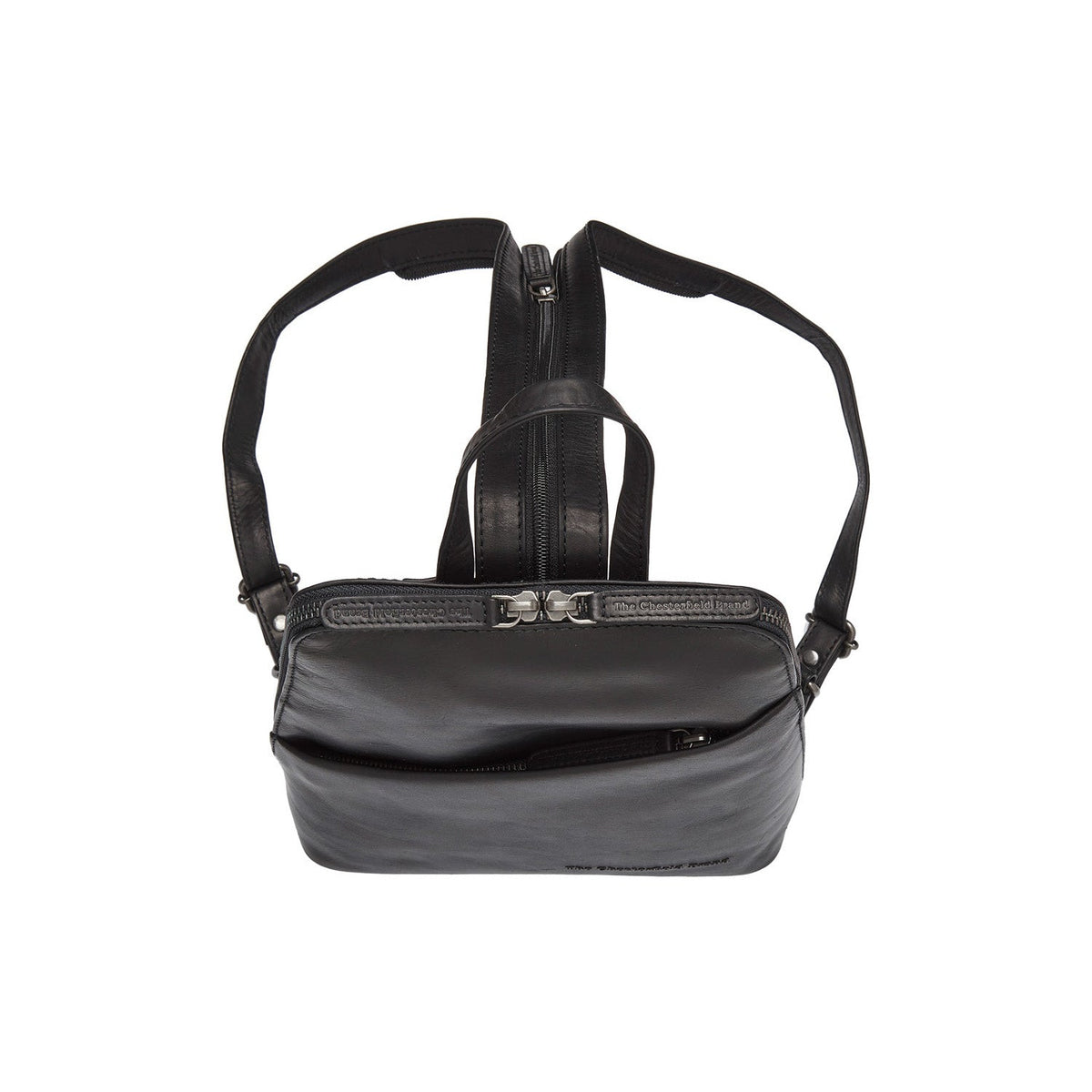 Solid Antique Brass Hardware &amp; Heavy-Duty Dual Zipper Detail on Claire Full-Grain Leather Backpack för Dam