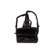 Claire Full-Grain Leather Backpack för Dam - Structured Side Profile Showing Gusset Depth &amp; Expansion Capacity