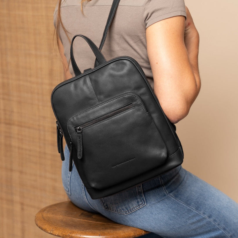 Floran Full-Grain Leather Backpack för Dam