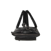 Floran Full-Grain Leather Backpack för Dam - Structured Side Profile Showing Gusset Depth &amp; Expansion Capacity