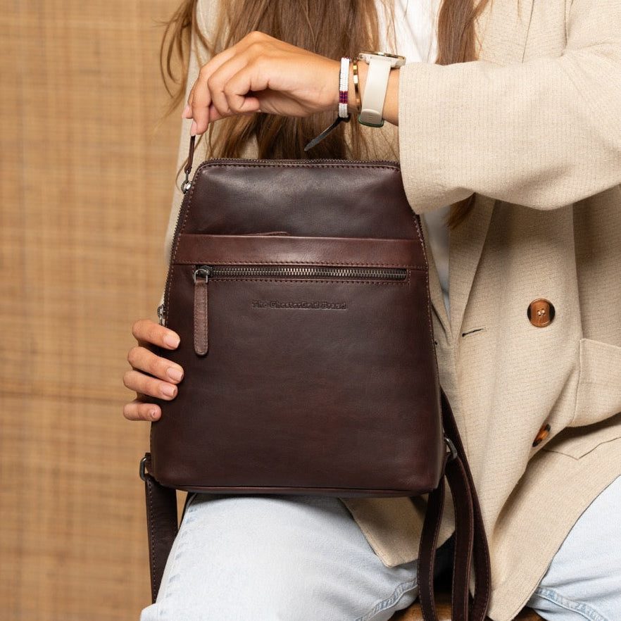 Linford Full-Grain Leather Backpack för Dam – alternate product view 3