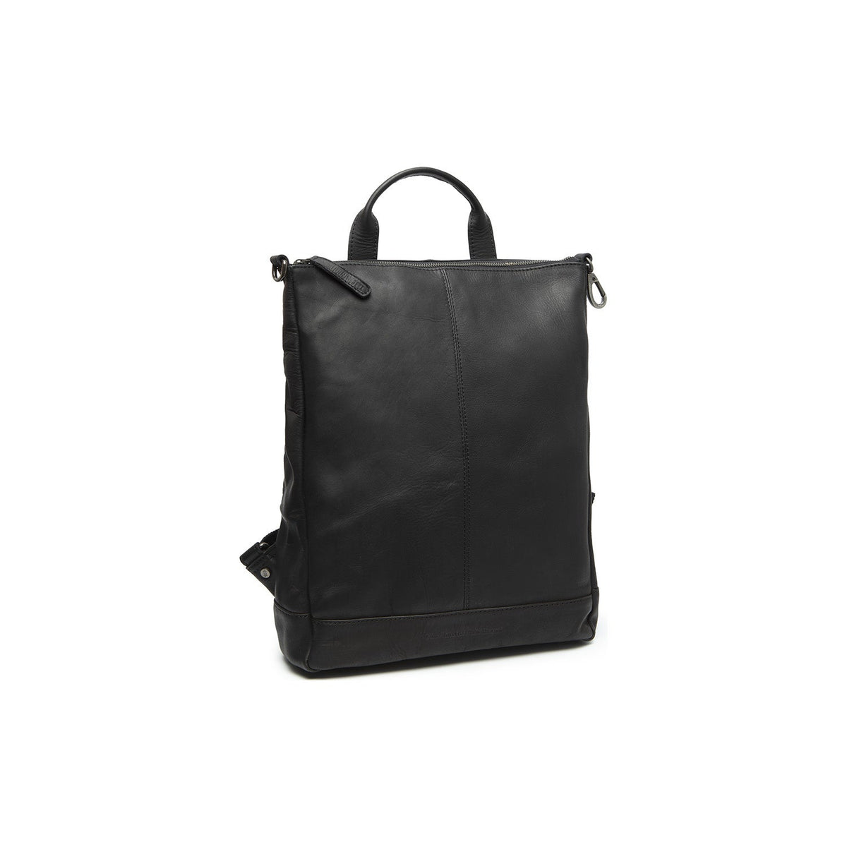 Manchester Full-Grain Leather Backpack för Dam - Structured Side Profile Showing Gusset Depth &amp; Expansion Capacity