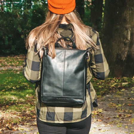 Saar Full-Grain Leather Backpack för Dam