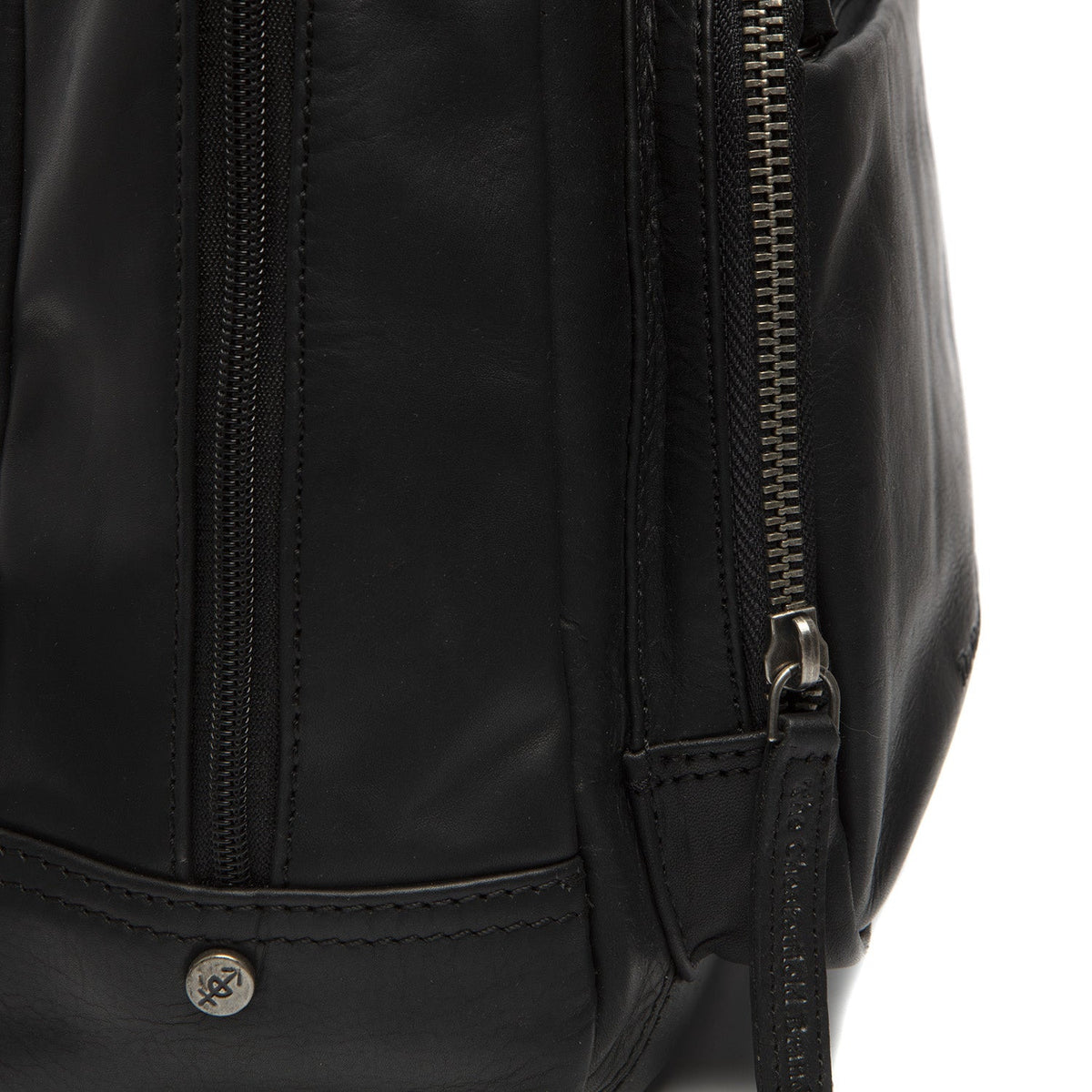 Santana Full-Grain Leather Backpack för Dam - Structured Side Profile Showing Gusset Depth &amp; Expansion Capacity