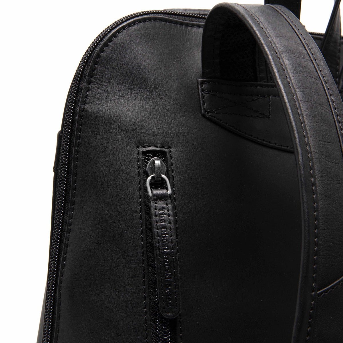 Tigris Full-Grain Leather Backpack för Dam - Structured Side Profile Showing Gusset Depth &amp; Expansion Capacity