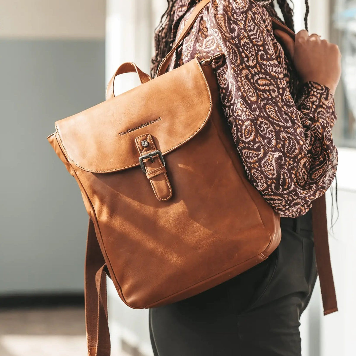 Vermont Full-Grain Leather Backpack för Dam – alternate product view 3