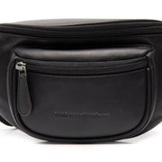 Vernio Full-Grain Leather Belt Bag för Dam - Structured Side Profile Showing Gusset Depth &amp; Expansion Capacity