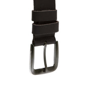 Copper Full-Grain Leather Belt för Herr - Structured Side Profile Showing Gusset Depth &amp; Expansion Capacity