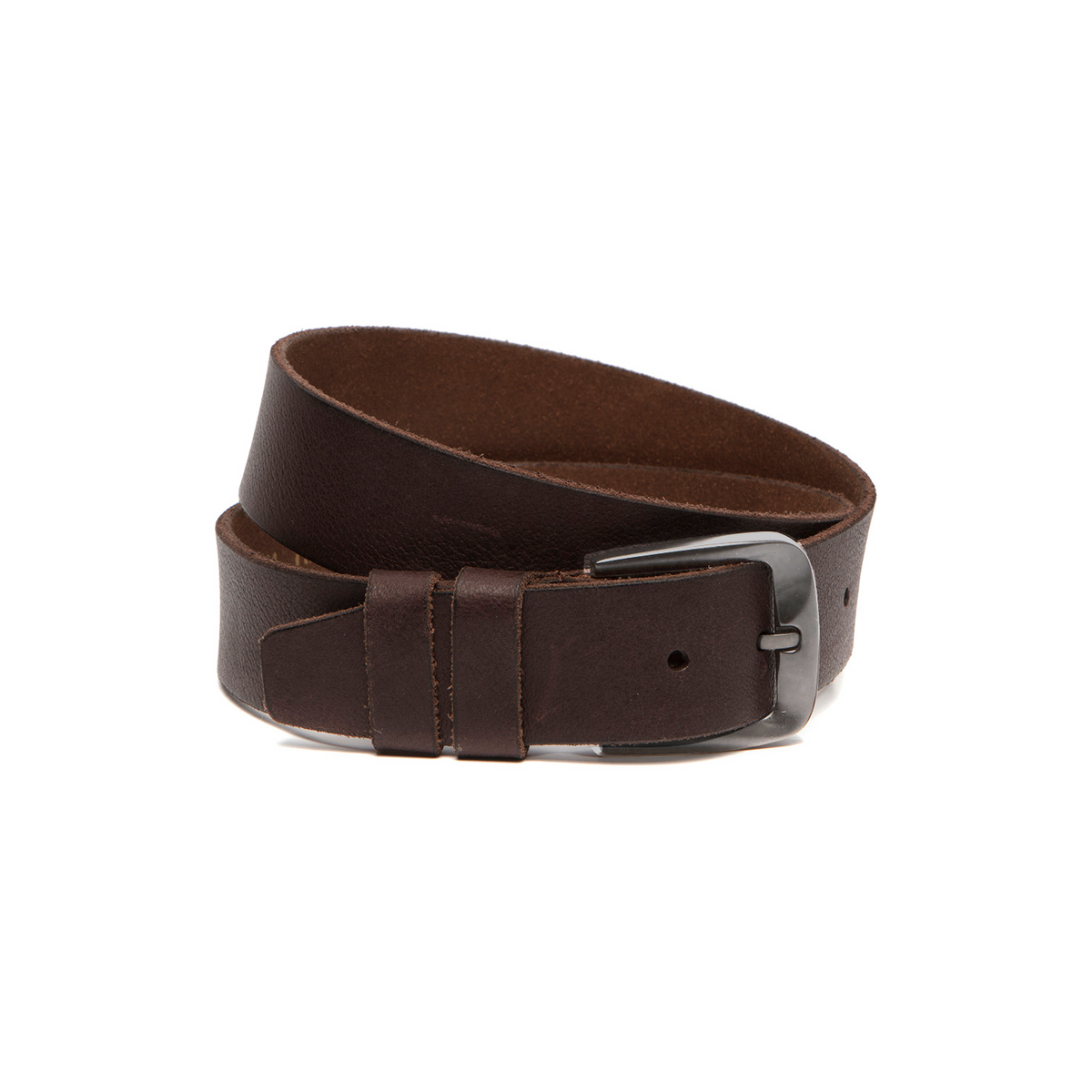 Solid Antique Brass Hardware &amp; Heavy-Duty Dual Zipper Detail on Copper Full-Grain Leather Belt för Herr