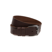 Solid Antique Brass Hardware &amp; Heavy-Duty Dual Zipper Detail on Copper Full-Grain Leather Belt för Herr