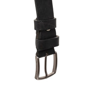 Morrison Full-Grain Leather Belt för Herr - Structured Side Profile Showing Gusset Depth &amp; Expansion Capacity