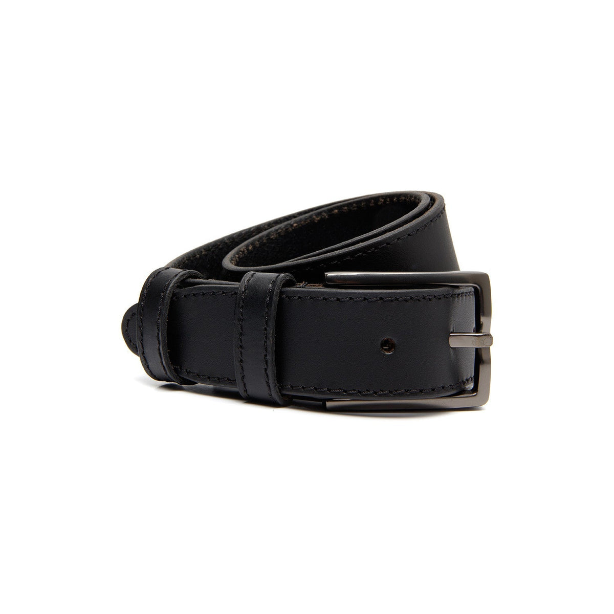 Ljusbrunaro Full-Grain Leather Belt för Herr in Tan 100% Full-Grain Leather - Full Exterior Front Profile View | Buy Online