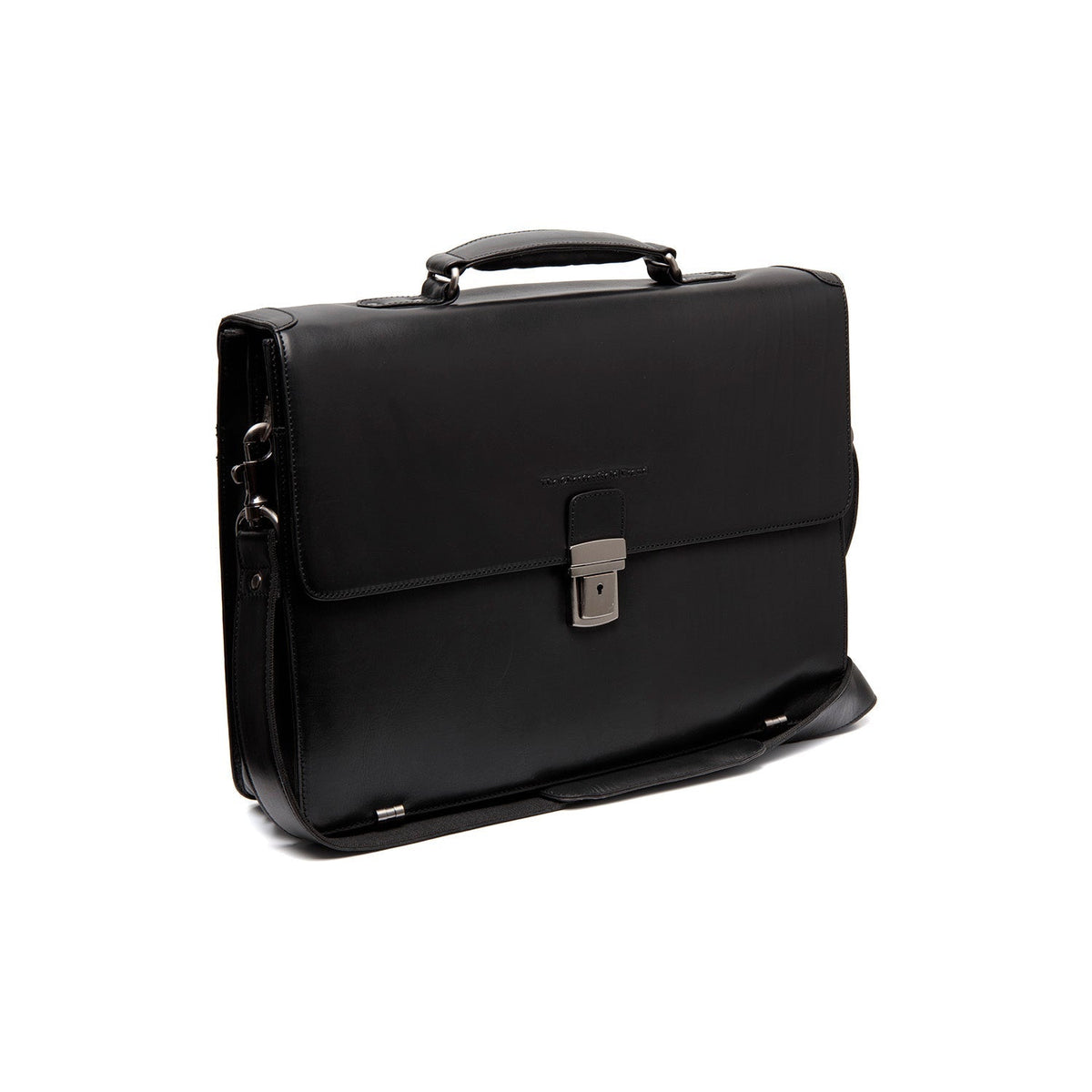 Salvatore Full-Grain Leather Briefcase för Herr in Classic 100% Full-Grain Leather - Full Exterior Front Profile View | Buy Online