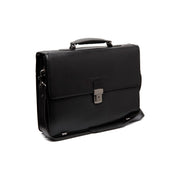 Salvatore Full-Grain Leather Briefcase för Herr in Classic 100% Full-Grain Leather - Full Exterior Front Profile View | Buy Online