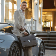 Salvatore Full-Grain Leather Briefcase för Herr – alternate product view 3
