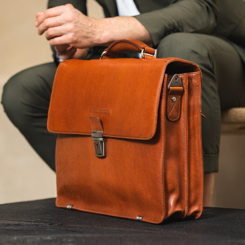 Salvatore Full-Grain Leather Briefcase för Herr – alternate product view 2