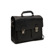 Springfield Full-Grain Leather Briefcase för Dam in Classic 100% Full-Grain Leather - Full Exterior Front Profile View | Buy Online