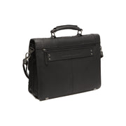 Solid Antique Brass Hardware &amp; Heavy-Duty Dual Zipper Detail on Stuttgart Full-Grain Leather Briefcase för Dam